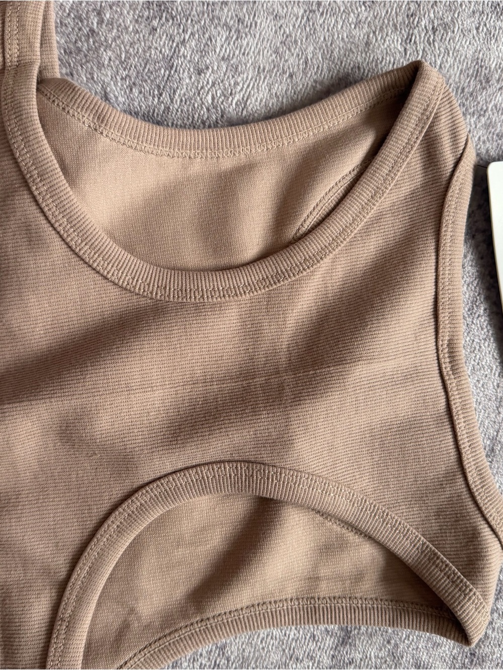 ALO Yoga Women's Ribbed Tank Top in Light Brown - Picture 3 of 3